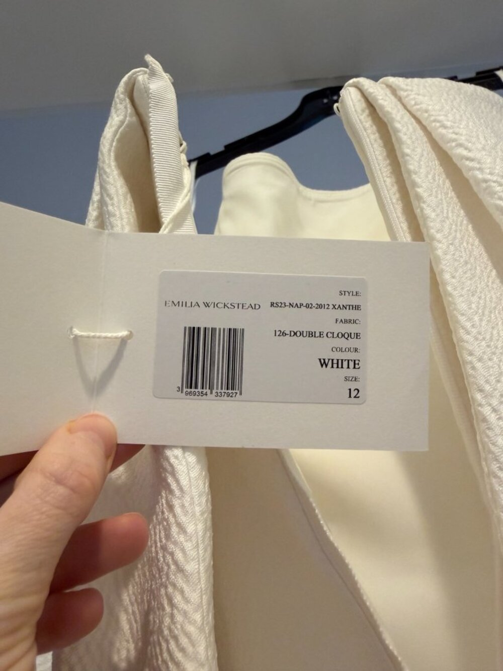 NWT Emilia Wickstead Xanthe Dress UK 12 | Strapless-Cape Cloqué Bridal White - Picture 6 of 6